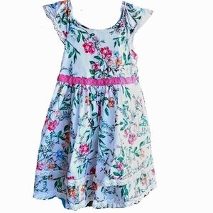 Laura Ashley Floral Tiered Cotton Dress With Lace Detail And Tulle Size …